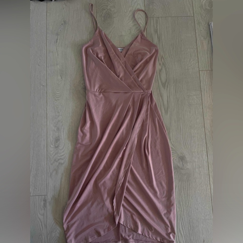 Dusty Rose Fashion Nova Wrap Dress